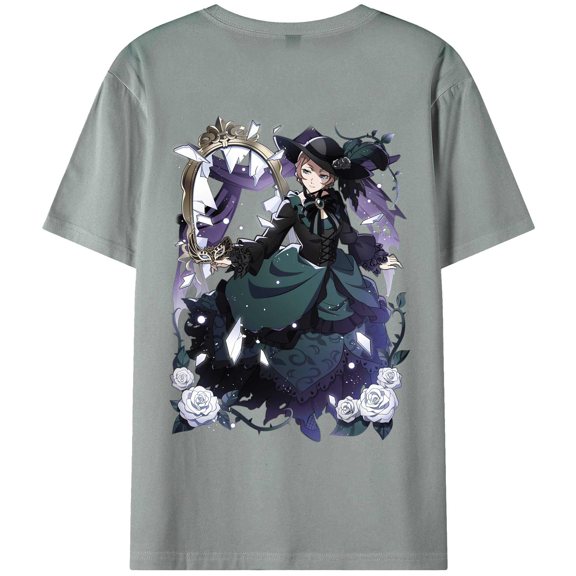 （画像用） 文豪ストレイドッグス Bungo Stray Dogs 綿100％ メンズ半袖Tシャツ（バックプリント） 通気性